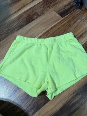 Katie J NYC Neon Yellow sweat Shorts
